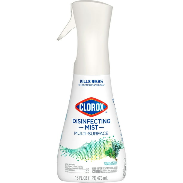 Clorox Multi-Floor Disinfectant Spray Mist, Eucalyptus Peppermint Scent, 16 fl oz