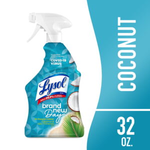 Lysol® Multi-Floor Cleaner Spray, Sanitizing and Disinfecting, Coconut & Sea Minerals Perfume, 32oz for Cleansing and Deodorizing