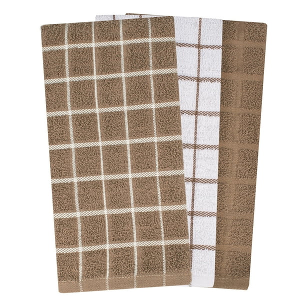 RITZ Mocha Terry Test Kitchen Towel Set - 3 Pack, 15" x 25